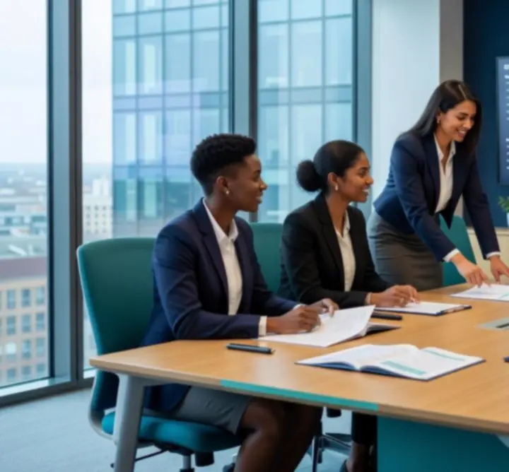 Professional client meeting in a well-managed office environment