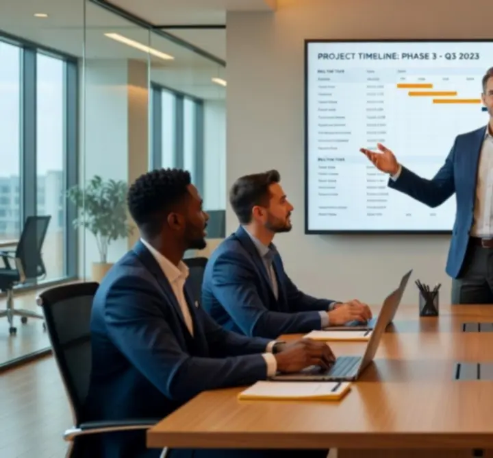 Coordinated office implementation with staff managing operations from a modern workspace.